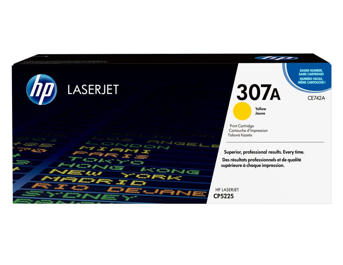 HP 307A Yellow Original LaserJet Toner Cartridge, 7300-Page Yield