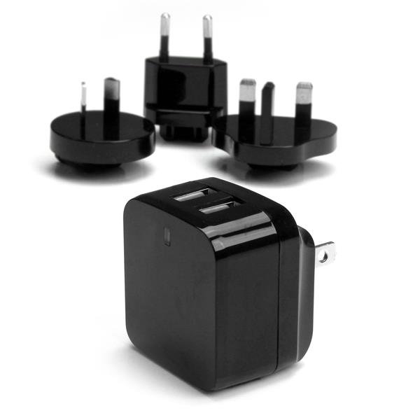 StarTech 2-Port USB Travel Wall Charger, 17W / 3.4A, International Plugs